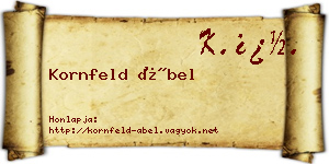 Kornfeld Ábel névjegykártya