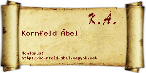 Kornfeld Ábel névjegykártya